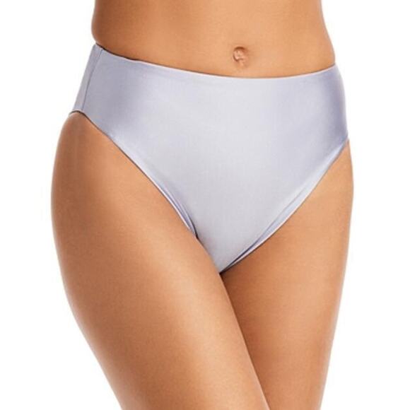 Jade Swim Incline High Waist Bikini Bottom Periwinkle Sheen Size L 0398 - Picture 1 of 1